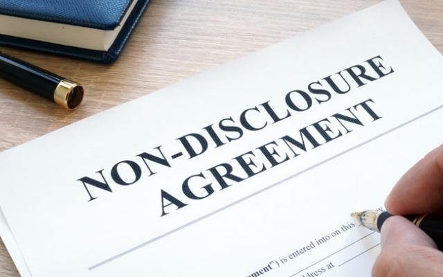 Non-disclosure agreement banner